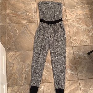 Knit tube top jumpsuit